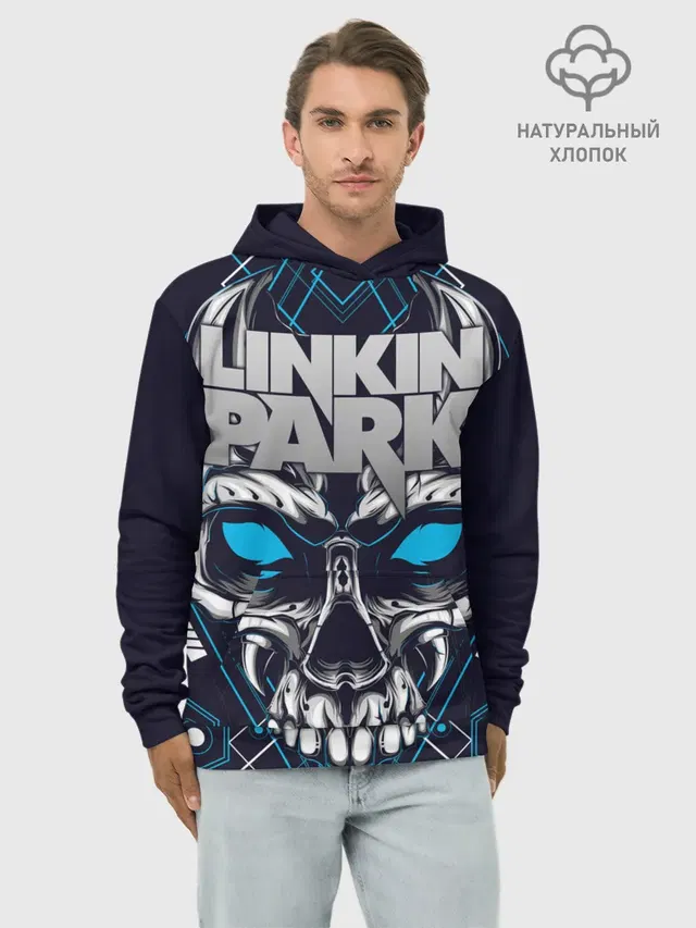Худи мужской базовый хлопок с принтом «Linkin Park»