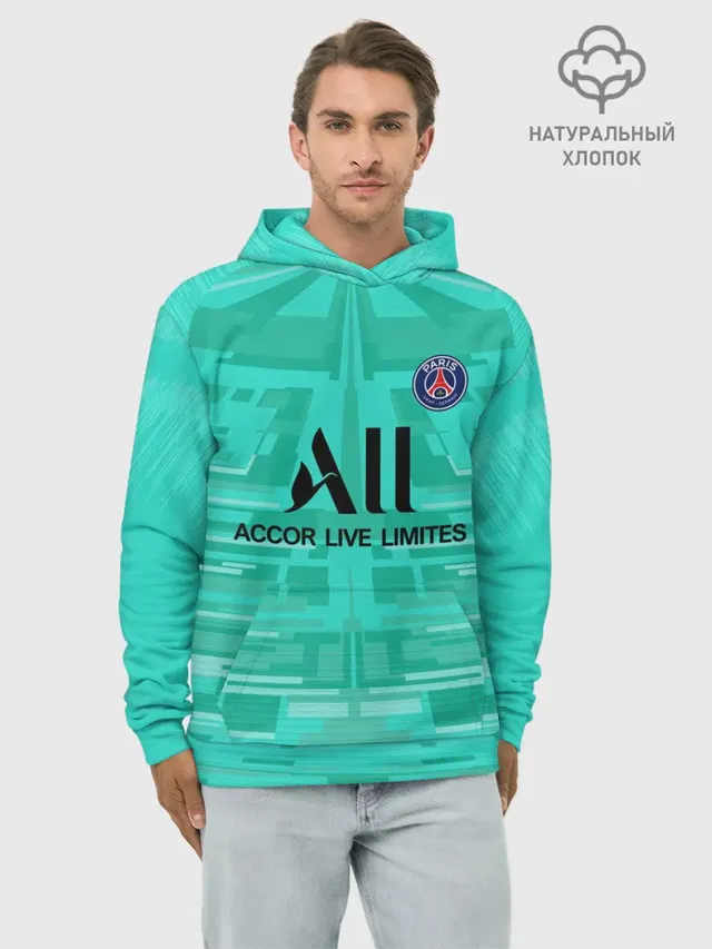 Худи мужской базовый хлопок с принтом «ПСЖ — Navas GK away 19-20»