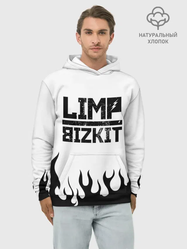 Худи мужской базовый хлопок с принтом «Flame»