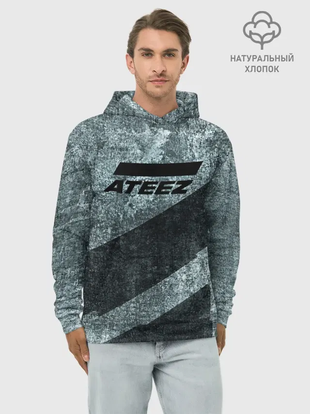 Худи мужской базовый хлопок с принтом «Ateez»