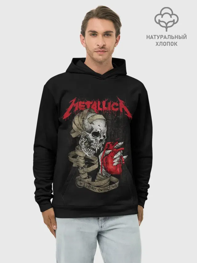 Худи мужской базовый хлопок с принтом «Metallica»