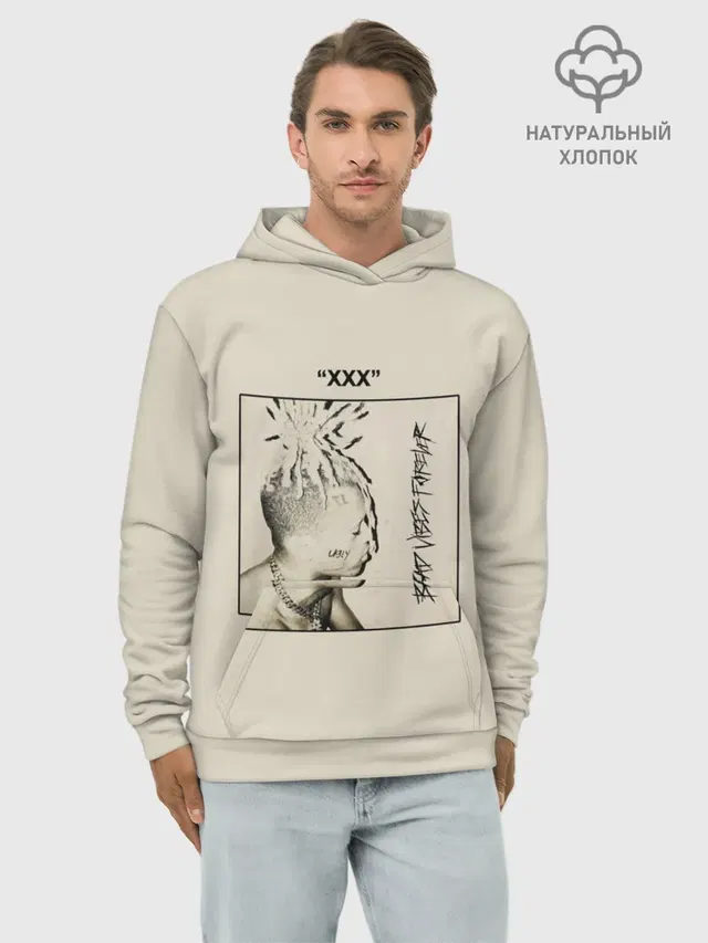 Худи мужской базовый хлопок с принтом «XXXtentacion — XXXTENTACION BAD VIBES FOREVER»