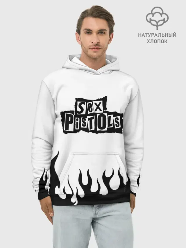 Худи мужской базовый хлопок с принтом «Sex Pistols»