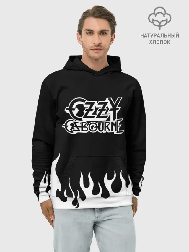 Худи мужской базовый хлопок с принтом «Ozzy Osbourne»