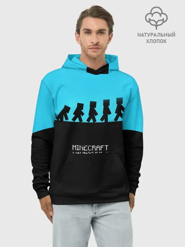 Худи мужской базовый хлопок с принтом «Майнкрафт»