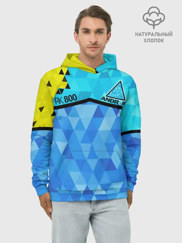 Худи мужской базовый хлопок с принтом «RK800»