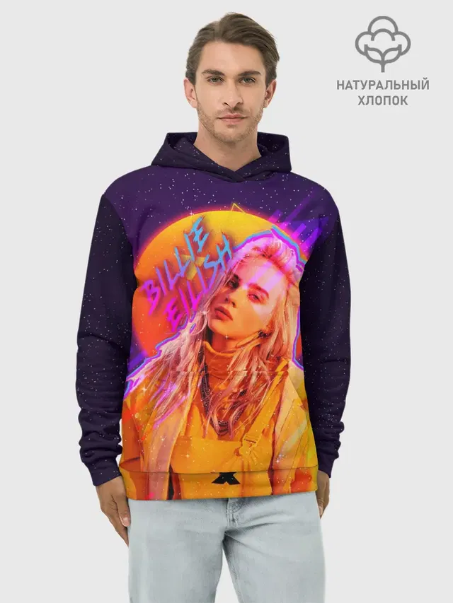 Худи мужской базовый хлопок с принтом «Billie Eilish»