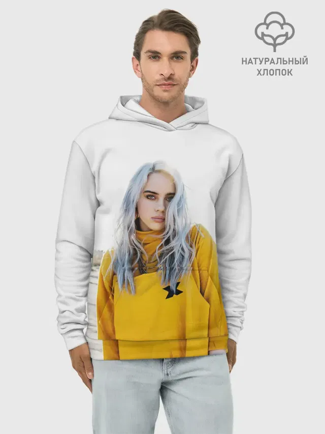 Худи мужской базовый хлопок с принтом «Billie Eilish»