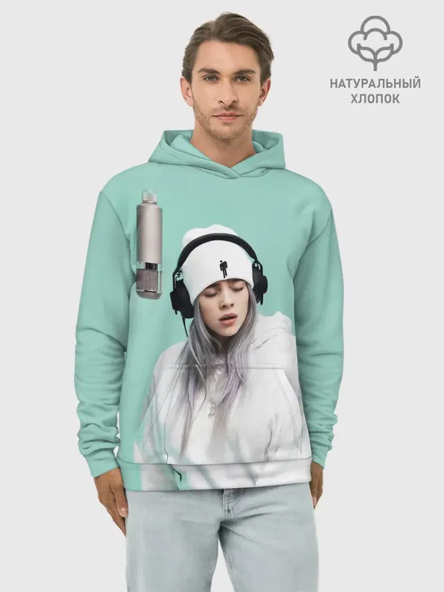 Худи мужской базовый хлопок с принтом «Billie Eilish»