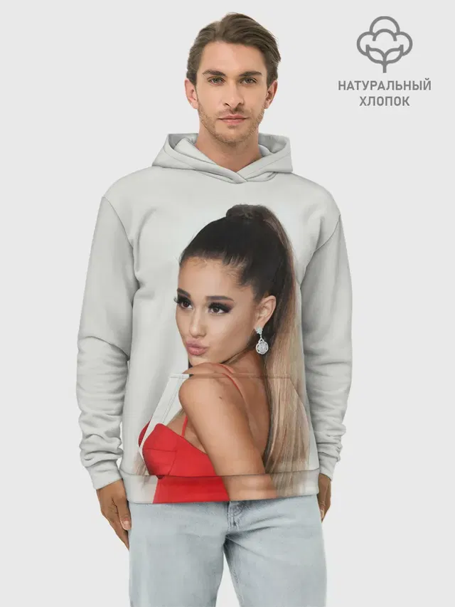Худи мужской базовый хлопок с принтом «Ариана Гранде — Ariana Grande»