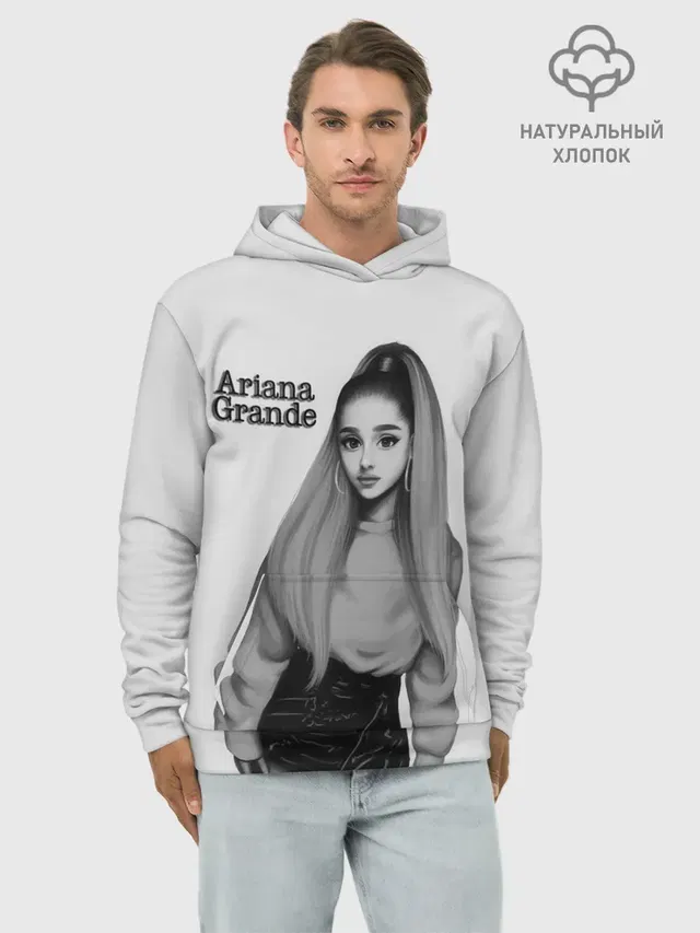 Худи мужской базовый хлопок с принтом «Ариана Гранде — Ariana Grande»