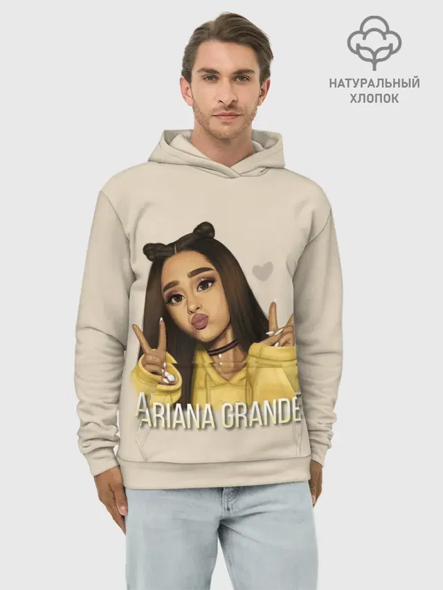 Худи мужской базовый хлопок с принтом «Ариана Гранде — Ariana Grande»