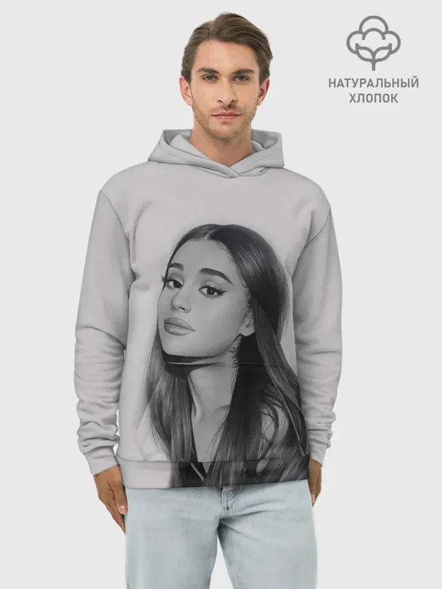 Худи мужской базовый хлопок с принтом «Ариана Гранде — Ariana Grande»