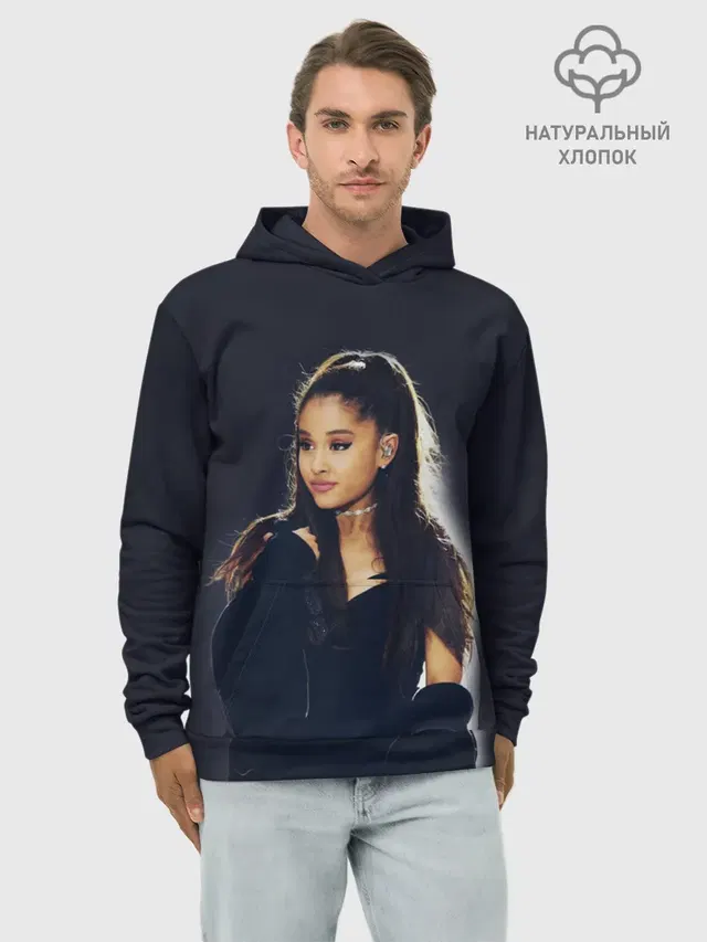 Худи мужской базовый хлопок с принтом «Ариана Гранде — Ariana Grande»