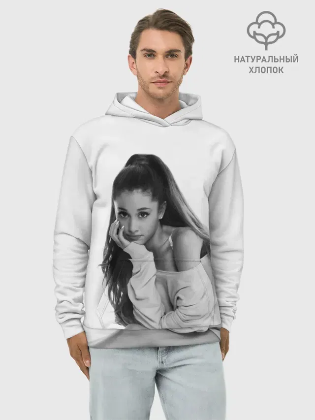 Худи мужской базовый хлопок с принтом «Ариана Гранде — Ariana Grande»