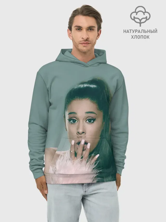 Худи мужской базовый хлопок с принтом «Ариана Гранде — Ariana Grande»