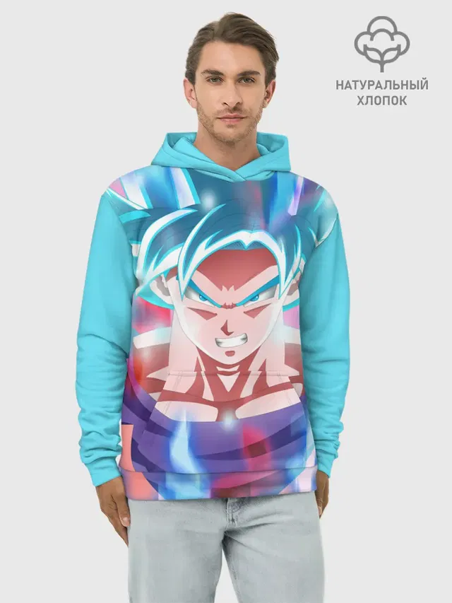 Худи мужской базовый хлопок с принтом «Dragon ball — Гоку»