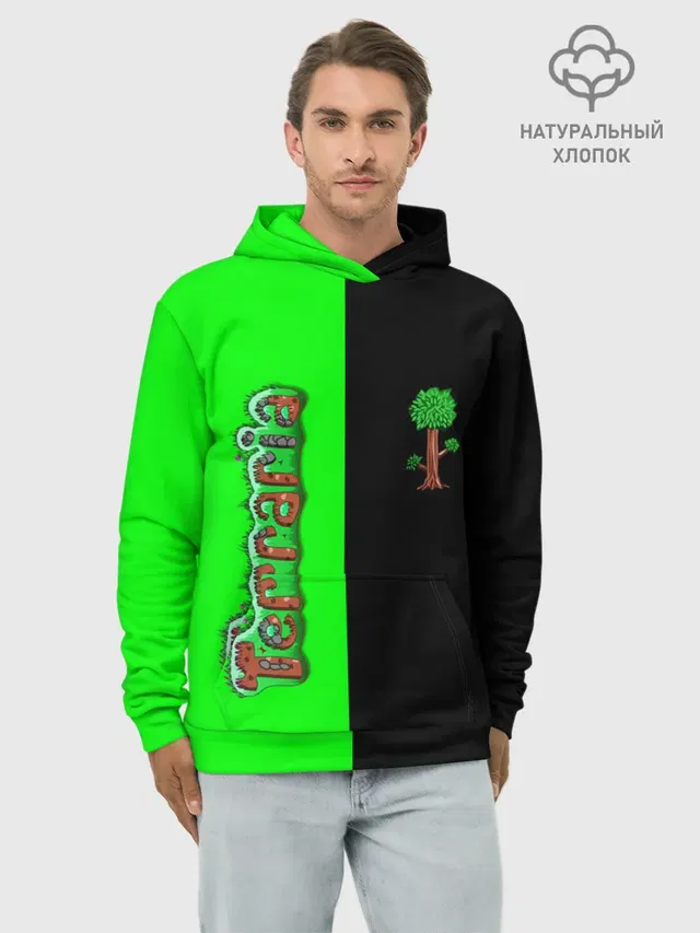 Худи мужской базовый хлопок с принтом «Terraria»