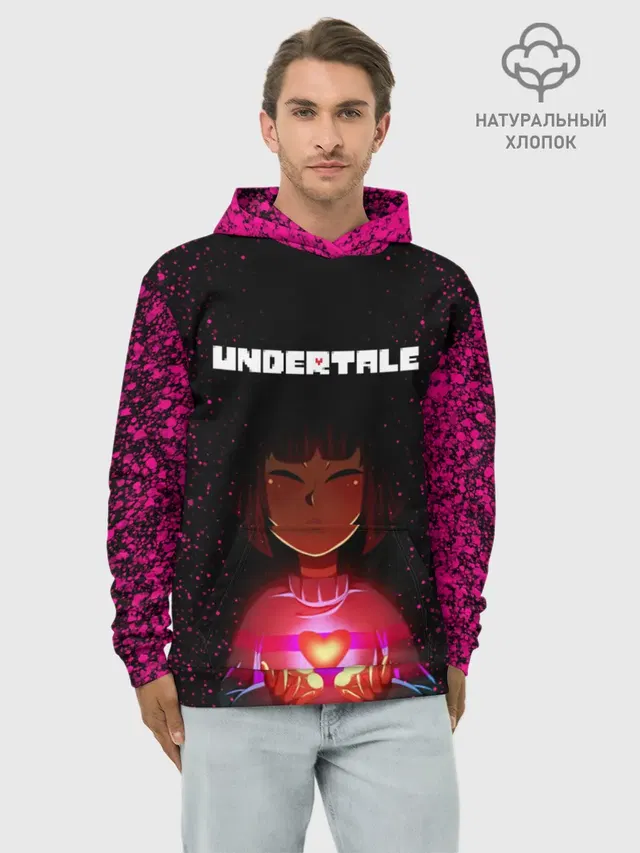 Худи мужской базовый хлопок с принтом «Frisk — UNDERTALE FRISK»
