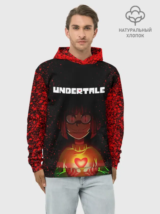 Худи мужской базовый хлопок с принтом «Soul — UNDERTALE CHARA»