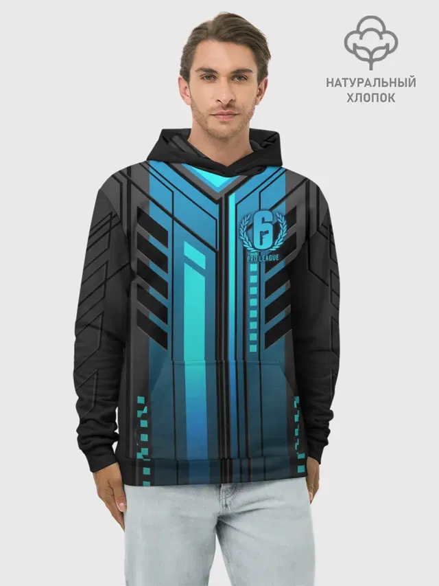 Худи мужской базовый хлопок с принтом «Sci-fi armor»