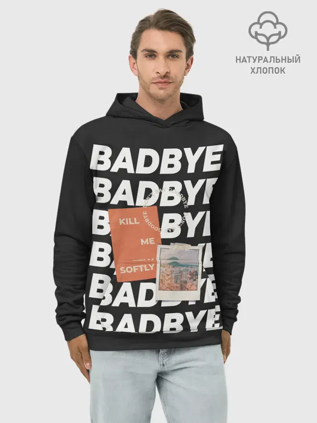 Худи мужской базовый хлопок с принтом «BTS — Badbye»