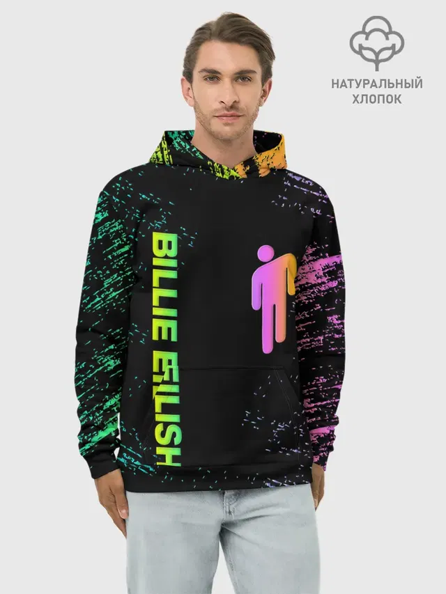 Худи мужской базовый хлопок с принтом «Billie Eilish»