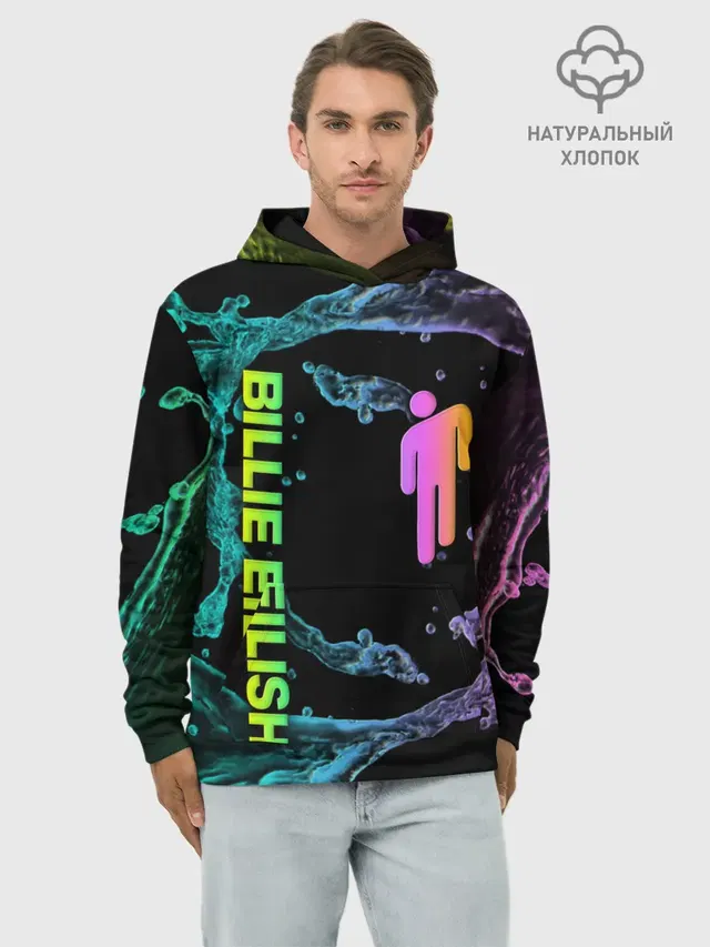 Худи мужской базовый хлопок с принтом «Billie Eilish»