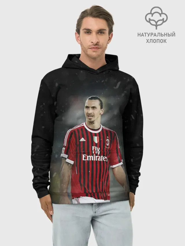 Худи мужской базовый хлопок с принтом «Zlatan Ibrahimović — Златан Ибрагимович»