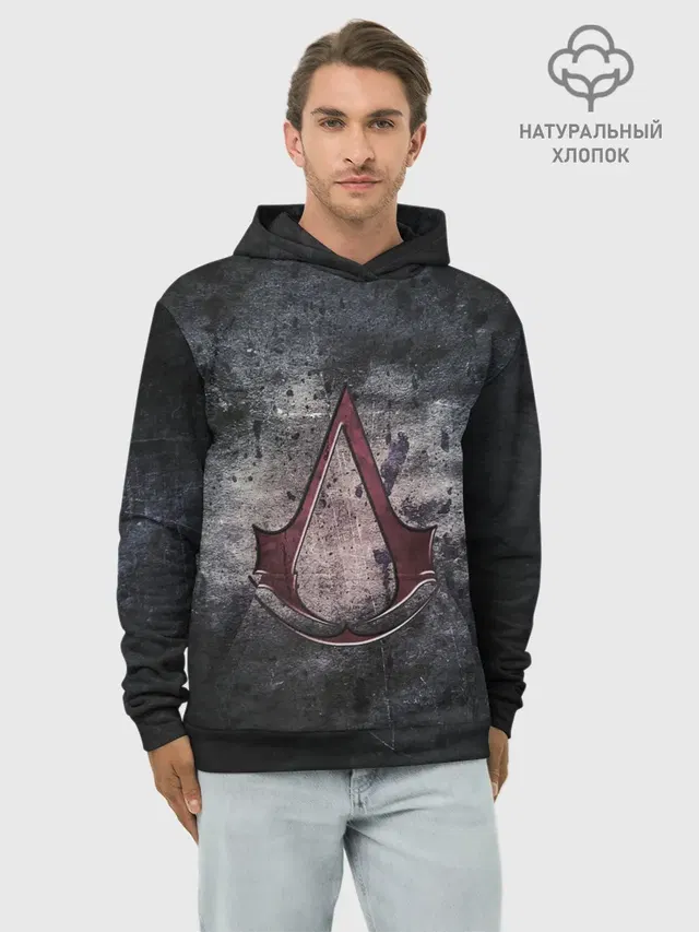Худи мужской базовый хлопок с принтом «Assassin's Creed insignia»