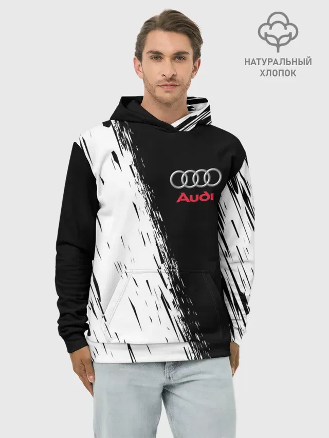 Худи мужской базовый хлопок с принтом «Audi»