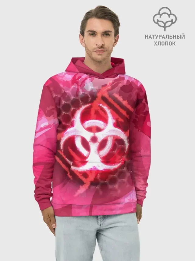 Худи мужской базовый хлопок с принтом «Разные игры — Plague Inc LC»