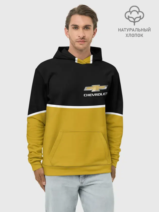Худи мужской базовый хлопок с принтом «Chevrolet»