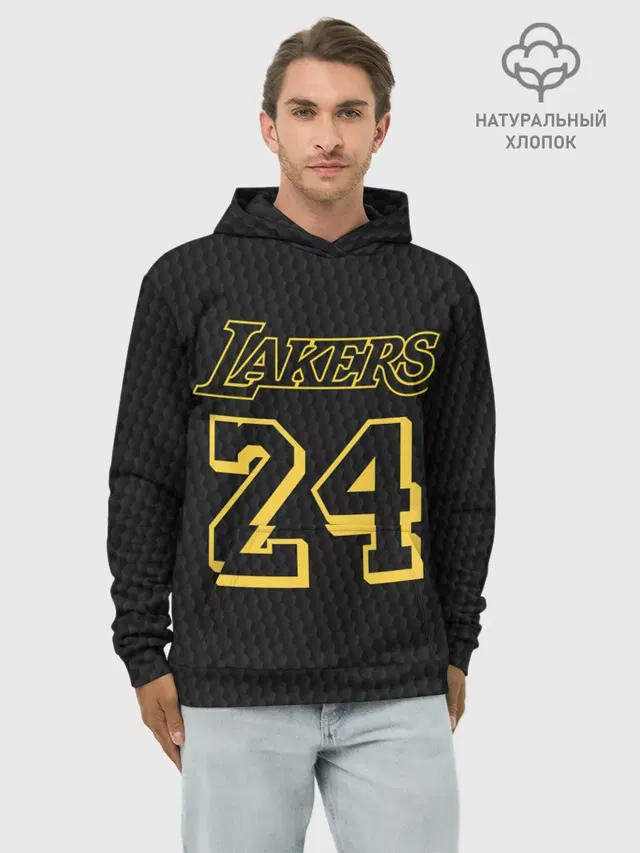 Худи мужской базовый хлопок с принтом «Лейкерс — Kobe Bryant»