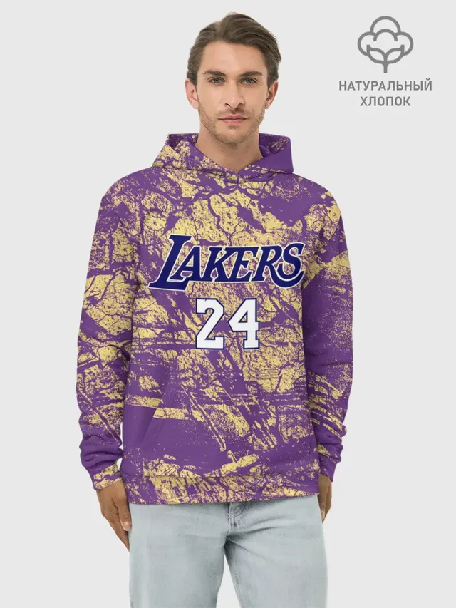 Худи мужской базовый хлопок с принтом «Лейкерс — Kobe Bryant»