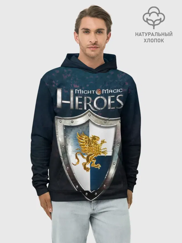 Худи мужской базовый хлопок с принтом «Heroes — Heroes of Might and Magic»