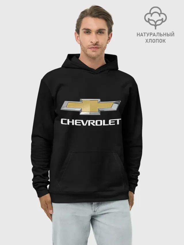Худи мужской базовый хлопок с принтом «Chevrolet»