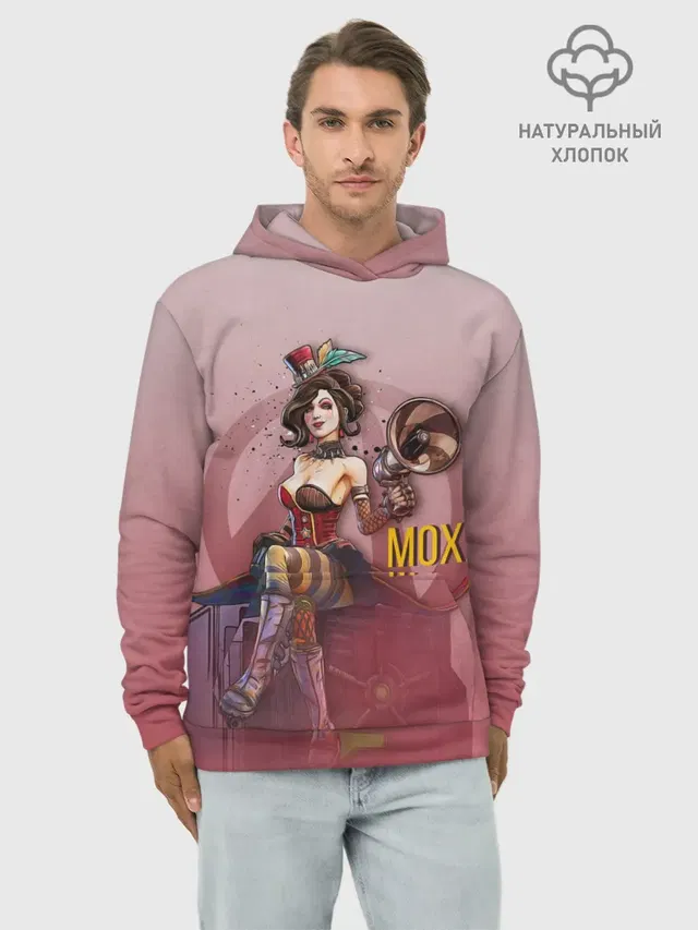 Худи мужской базовый хлопок с принтом «Borderlands — Mad Moxxi»