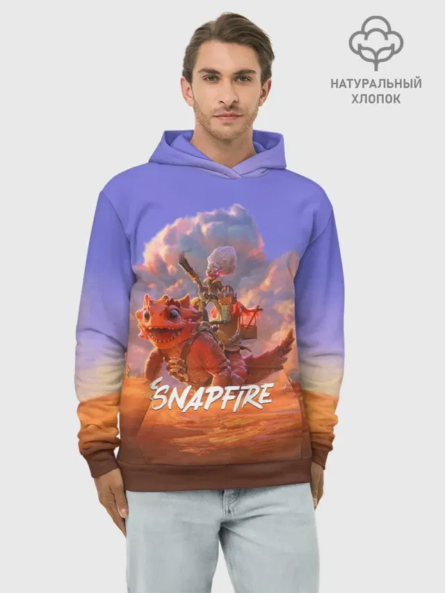 Худи мужской базовый хлопок с принтом «Snapfire»