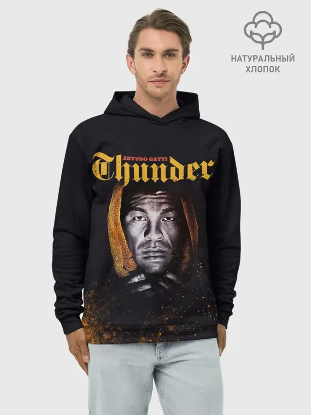Худи мужской базовый хлопок с принтом «MMA — Arturo Thunder Gatti»