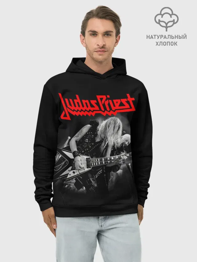 Худи мужской базовый хлопок с принтом «Judas Priest band»