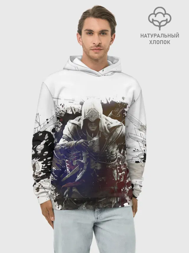 Худи мужской базовый хлопок с принтом «Connor Kenway»