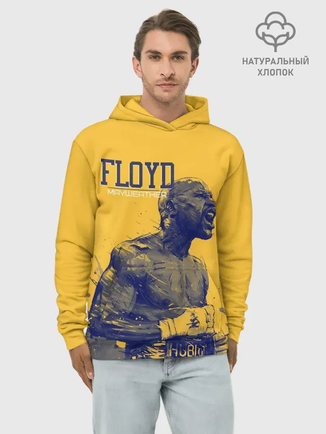 Худи мужской базовый хлопок с принтом «Бокс — Floyd»