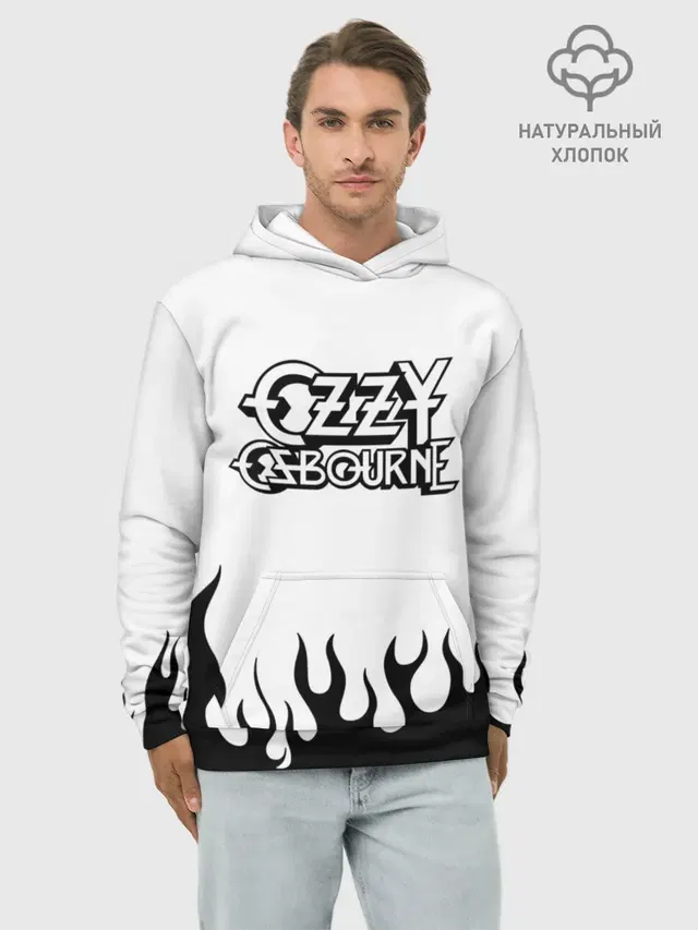 Худи мужской базовый хлопок с принтом «Ozzy Osbourne»