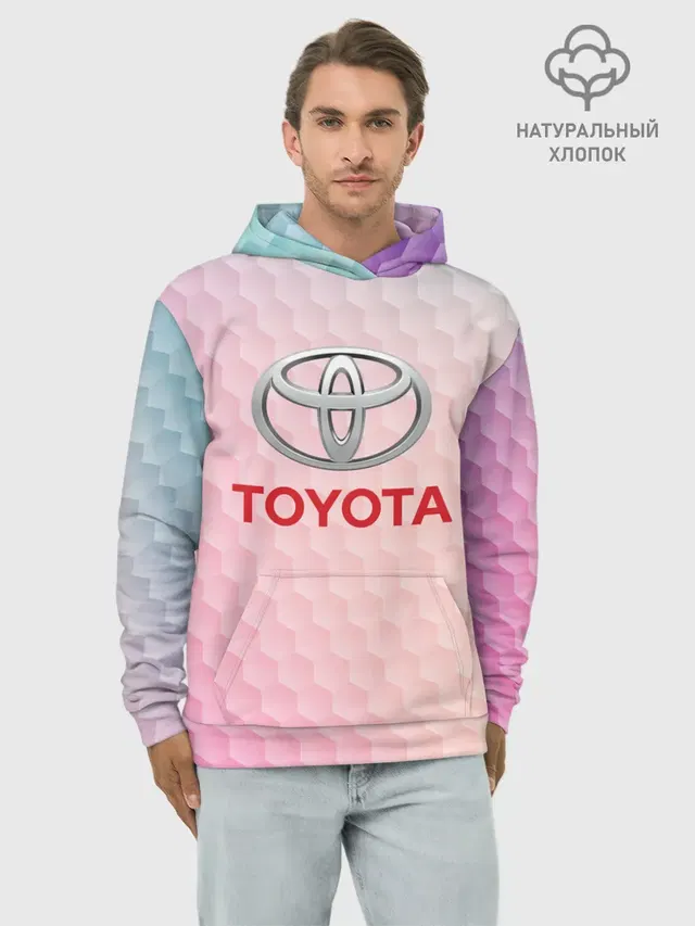 Худи мужской базовый хлопок с принтом «Toyota — TOYOTA | ТОЕТА»