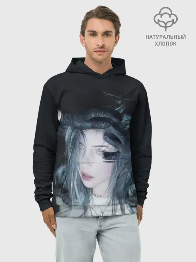 Худи мужской базовый хлопок с принтом «Billie Eilish»