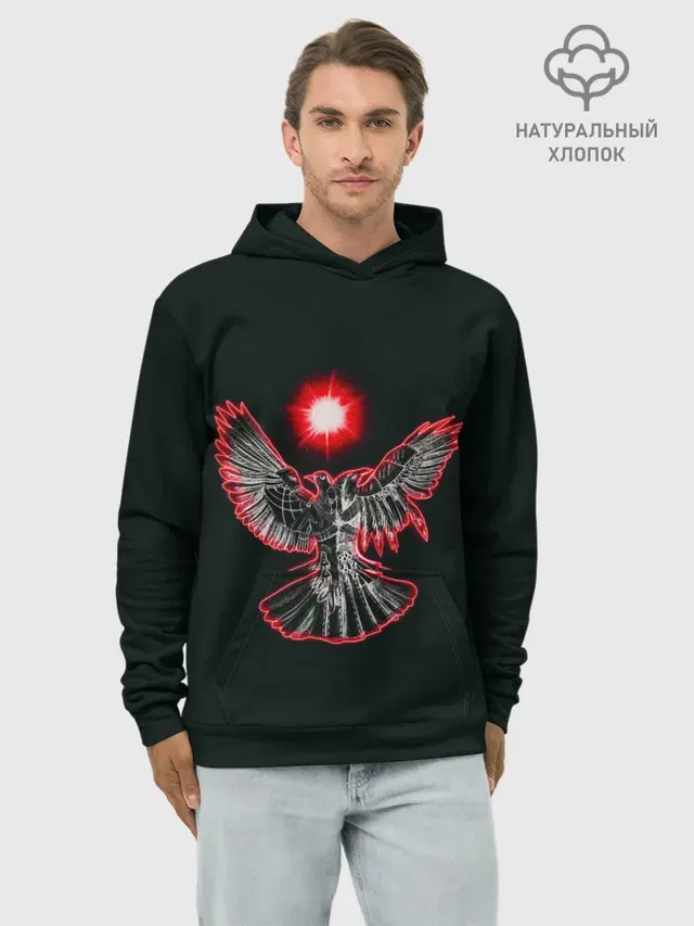 Худи мужской базовый хлопок с принтом «Pyrokinesis»