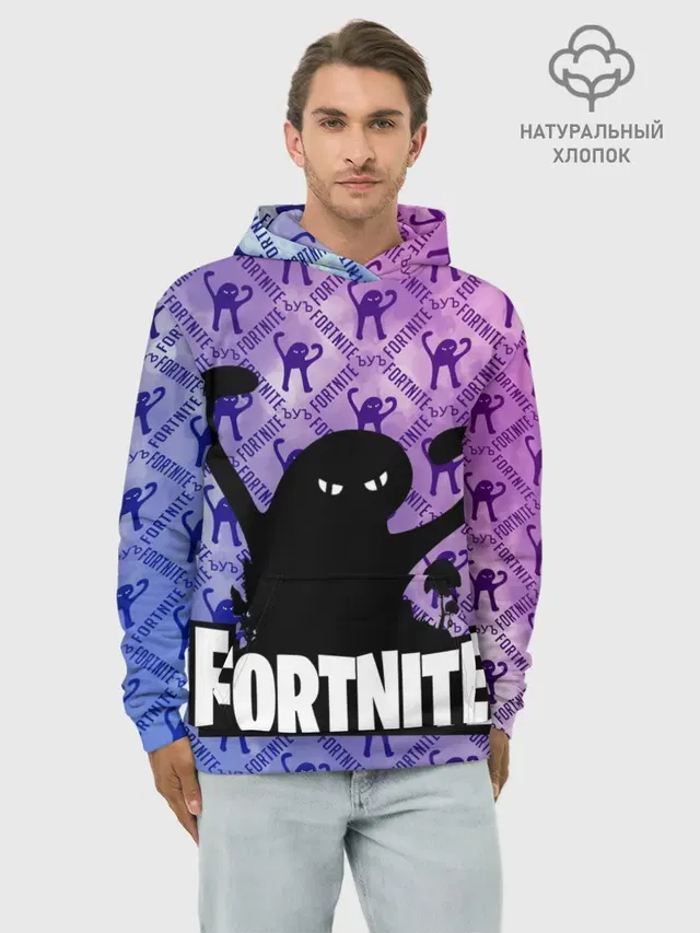 Худи мужской базовый хлопок с принтом «Фортнайт — ЪУЪ FORTNITE»
