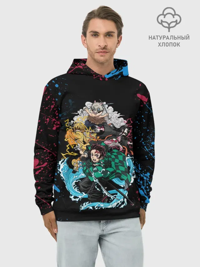 Kimetsu no yaiba красносиние брызги