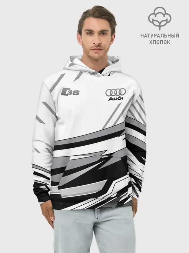 Худи мужской базовый хлопок с принтом «Audi — Audi RS»